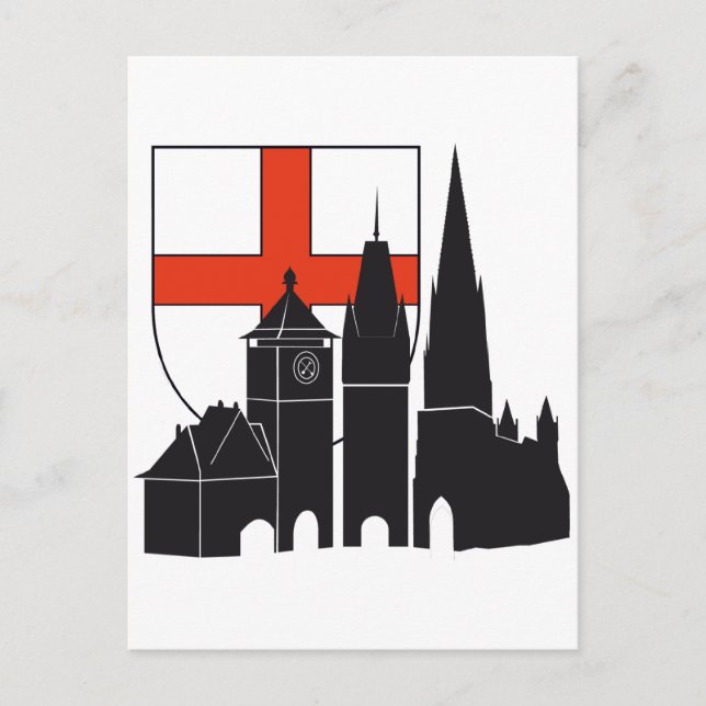 Freiburg Silhouette mit Wappen Postkarte (Vorderseite)