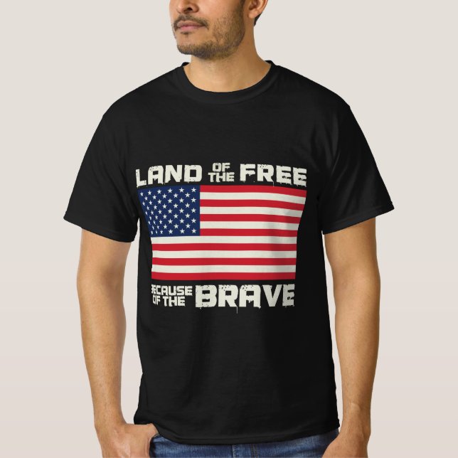 Freie Amerika Flag 4. Juli Feierlichkeiten T-Shirt (Vorderseite)
