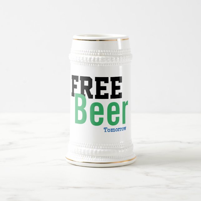 Freie Bier morgen lustiges Stein Patrick's Day Bierglas (Mittel)