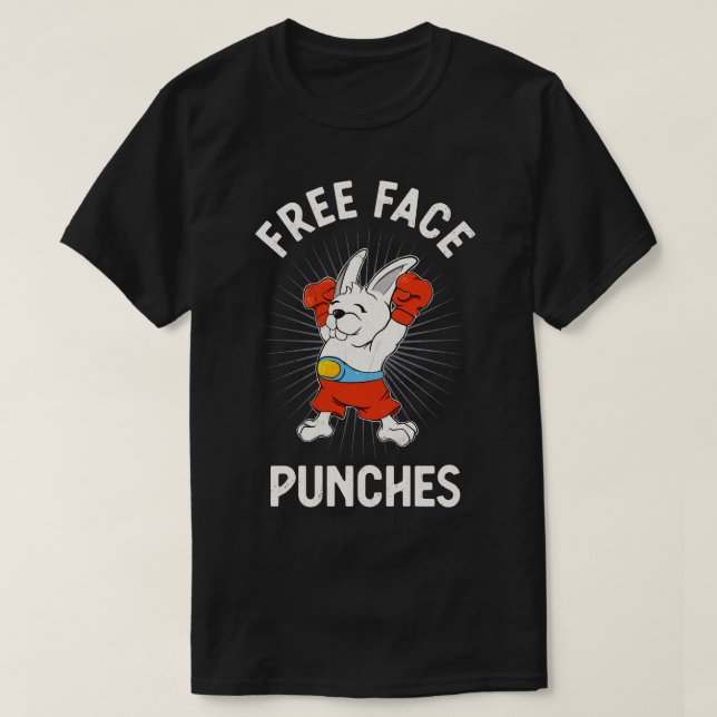 Freie Face Punches Fun Boxing Rabbit T-Shirt (Design vorne)