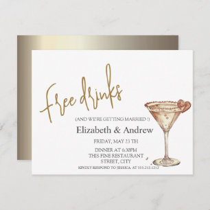 Freie Getränke, Chic Champagner Glass Herz Einladung
