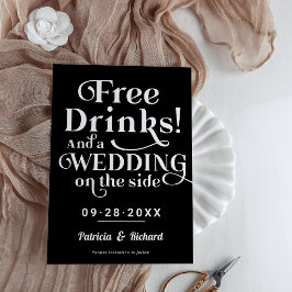 Freie Getränke Funny Lässig Wedding retten das Dat Einladung