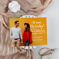 Freie Getränke Funny Lässig Wedding retten das Dat
