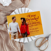 Freie Getränke Funny Lässig Wedding retten das Dat