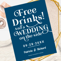 Freie Getränke Funny Lässig Wedding retten das Dat