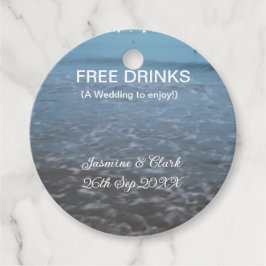 Freie Getränke Save the Date Strandhochzeit hinzuf Geschenkanhänger