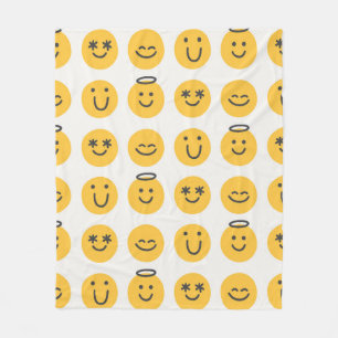 Freie Hand glückliche Emoji nahtlose Muster. Posit Fleecedecke