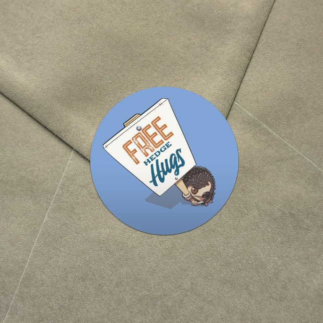 Freie Hedge Hugs Funny Igel Picket Cartoon Runder Aufkleber (Von Creator hochgeladen)