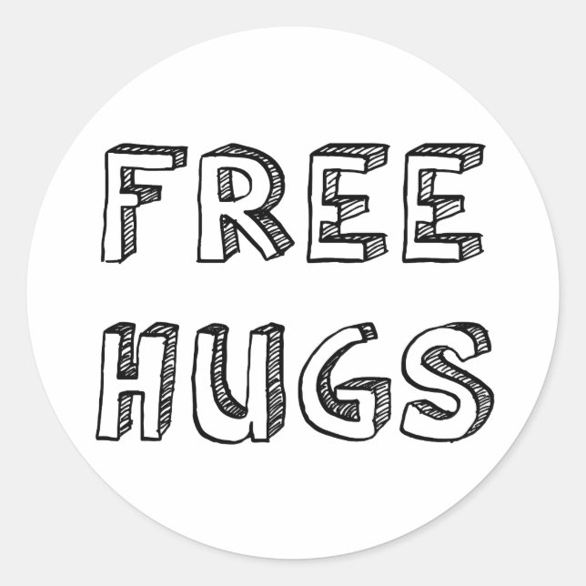 Freie Hugs Runder Aufkleber (Vorderseite)