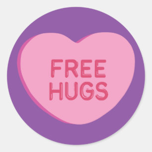 Freie Hugs Runder Aufkleber