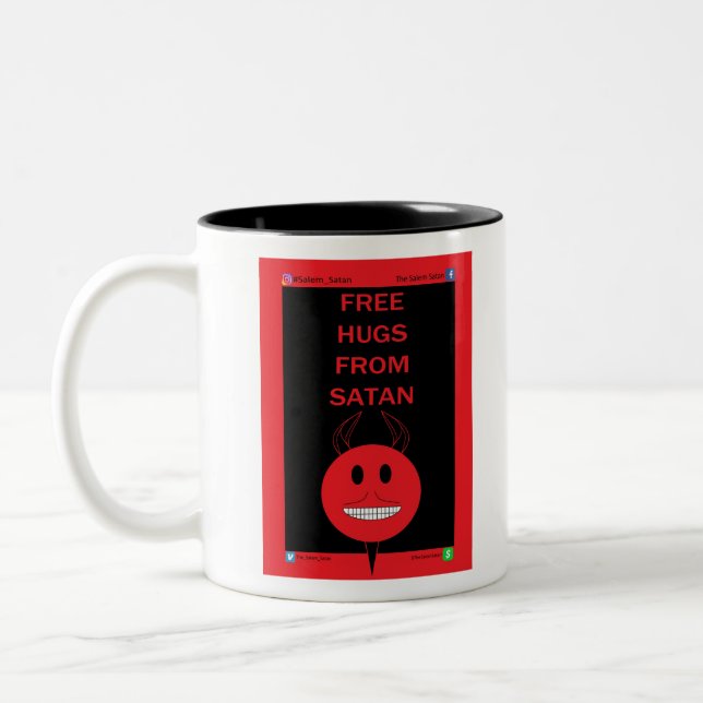 Freie Hugs von Satan Zweifarbige Tasse (Links)