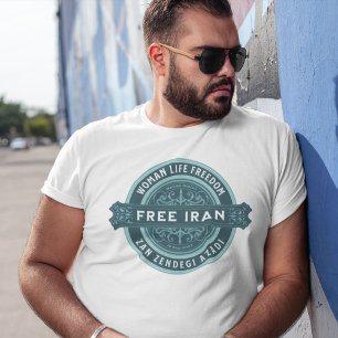 Freie Iran-Frau Mahsa Amini Abzeichen Green T-Shirt