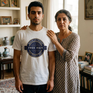 Freie Iran-Frau Mahsa Amini Abzeichen Navy T-Shirt