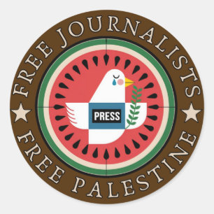 Freie Journalisten Freie Palästina Runder Aufkleber