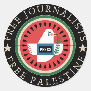 Freie Journalisten Freie Palästina Runder Aufkleber