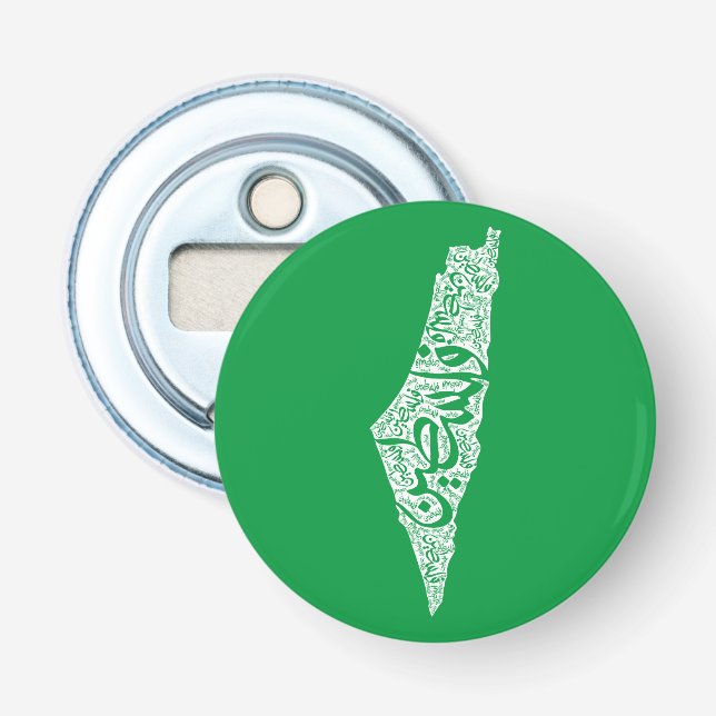 Freie Karte und Flagge Palästinas ف ل س ط ي ن Flaschenöffner (Vorderseite)