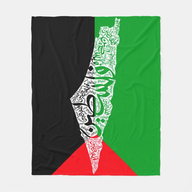 Freie Karte und Flagge Palästinas ف ل س ط ي ن Fleecedecke (Vorderseite)