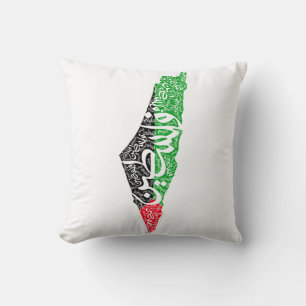 Freie Karte und Flagge Palästinas ف ل س ط ي ن Kissen