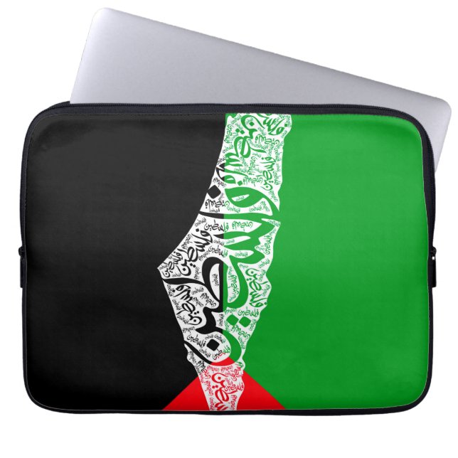 Freie Karte und Flagge Palästinas ف ل س ط ي ن Laptopschutzhülle (Vorderseite)