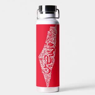 Freie Karte und Flagge Palästinas ف ل س ط ي ن Trinkflasche