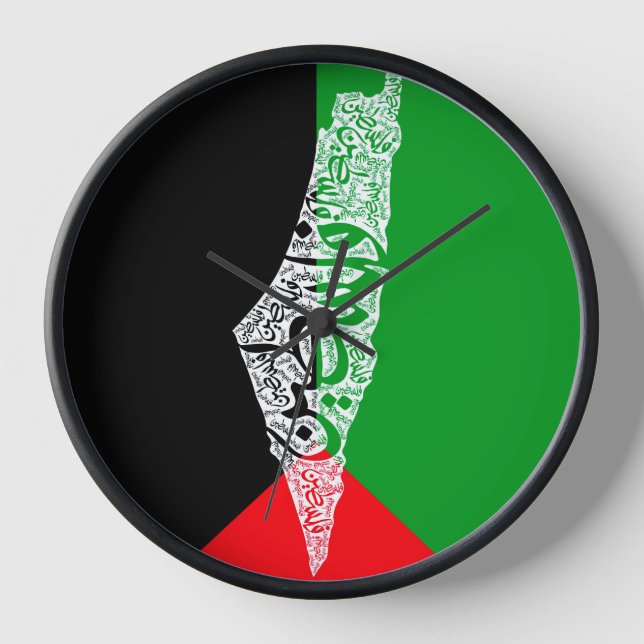 Freie Karte und Flagge Palästinas ف ل س ط ي ن Uhr (Vorderseite)