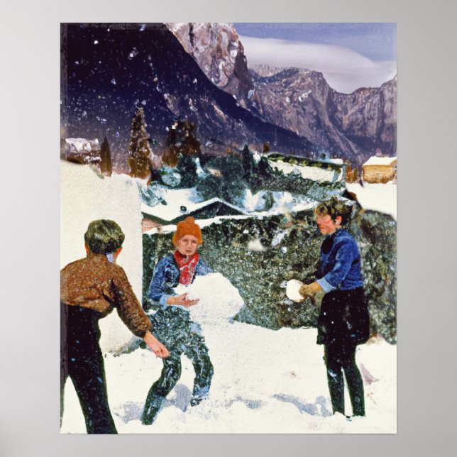 Freie Kinder im Winter Poster (Vorne)