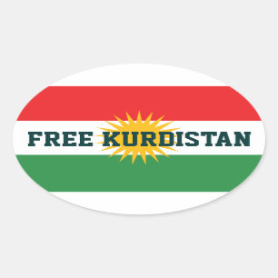 FREIE KURDISTAN-AUFKLEBER OVALER AUFKLEBER