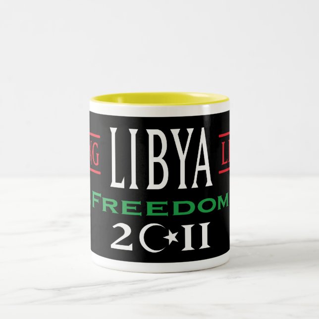 Freie Libyen-Tassen leben lang Libyen-Freiheit Zweifarbige Tasse (Mittel)