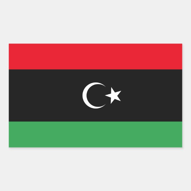 Freie libysche Flagge Rechteckiger Aufkleber (Vorderseite)
