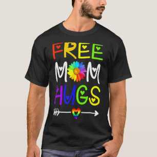Freie Mama Hugs Daisy Rainbow Blume Herz-Lehnt-Pri T-Shirt