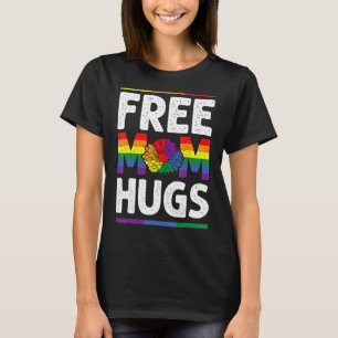 Freie Mama Hugs farbenfrohe Sonnenblumen Pride Gay T-Shirt