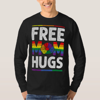 Freie Mama Hugs farbenfrohe Sonnenblumen Pride Gay T-Shirt