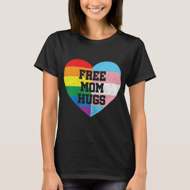 Freie Mama Hugs Gay Pride Transgender-Regenbogenfl T-Shirt (Vorderseite)