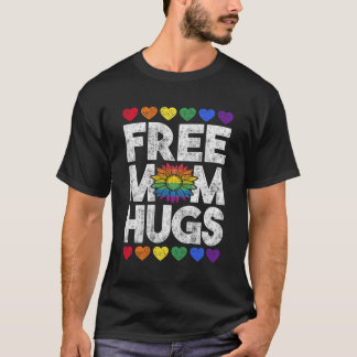 Freie Mama Hugs Lgbt Daisy Rainbow Blume Mother's T-Shirt