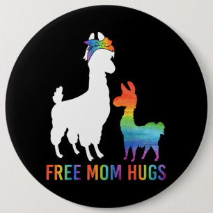 Freie Mama Hugs Mama Llama Button