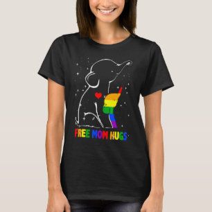 Freie Mama Hugs Niedliches Elephant Animal Rainbow T-Shirt