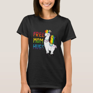 Freie Mama Hugs Rainbow Heart Mama Llama Lgbt Prid T-Shirt