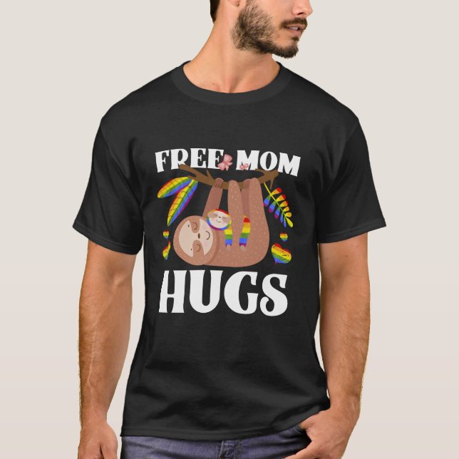Freie Mama Hugs Shirt, Funny Otter, LGBT Rainbow T-Shirt (Vorderseite)