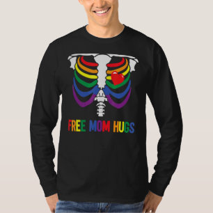 Freie Mama Hugs Skeleton Rainbow Mama Lesbian Ga T-Shirt