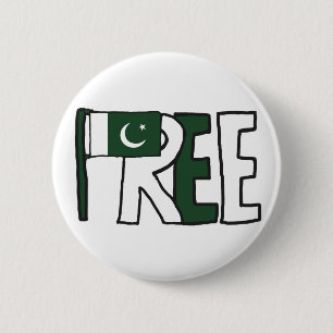 Freie pakistanische Flagge Button