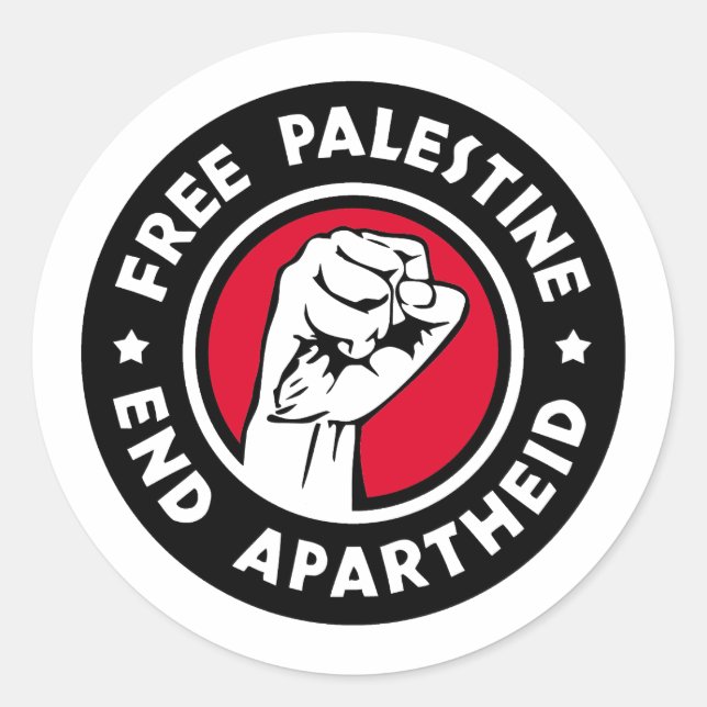 Freie Palästina-End-Apartheid Runder Aufkleber (Vorderseite)