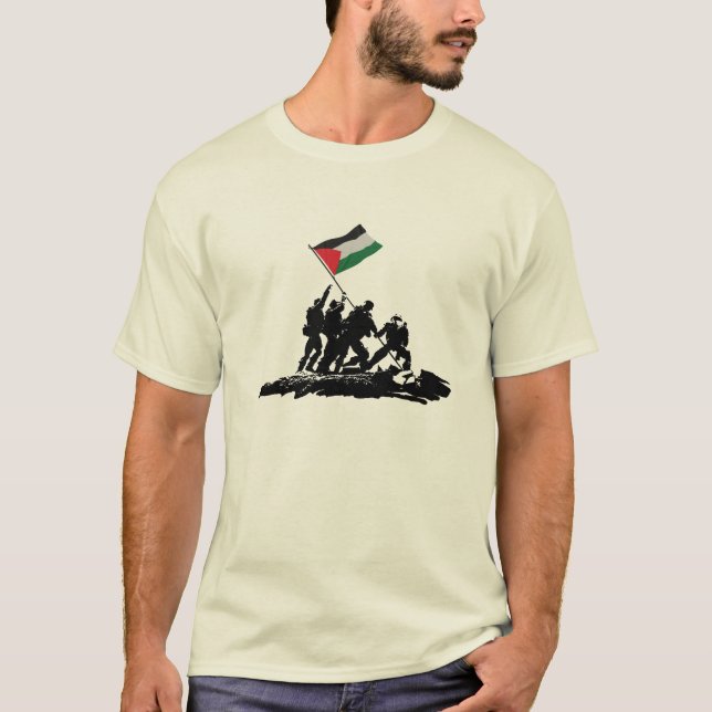 Freie Palästina - Gaza/Pflanze - Flagge T-Shirt (Vorderseite)