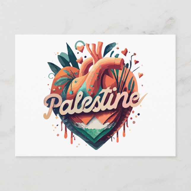 Freie Palästina, ich stehe mit Palestine, Unterstü Postkarte (Vorderseite)