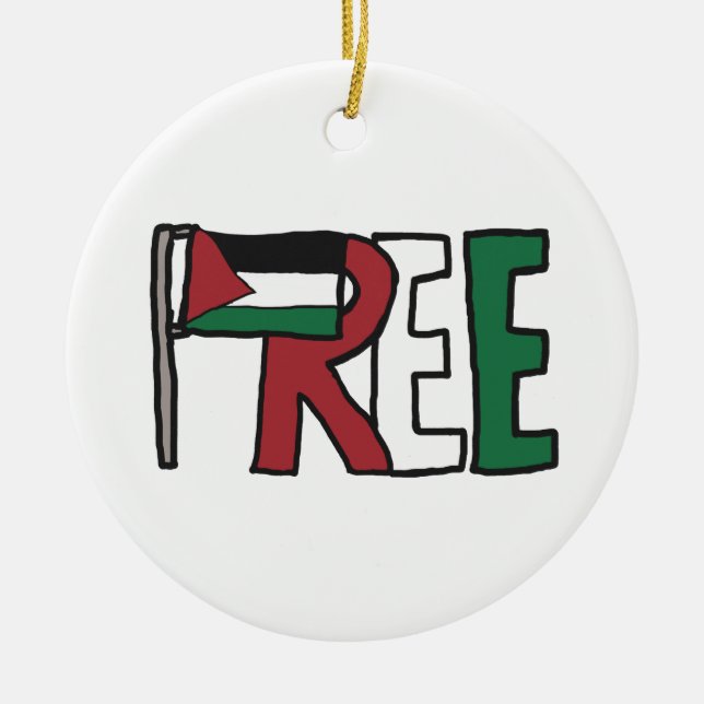 Freie Palästina Keramik Ornament (Vorne)
