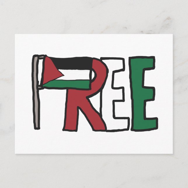 Freie Palästina Postkarte (Vorderseite)