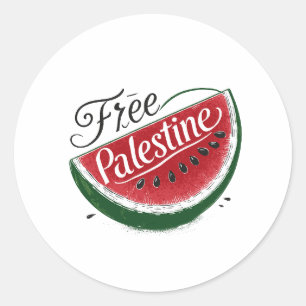 freie Palästina-Wassermelone Runder Aufkleber