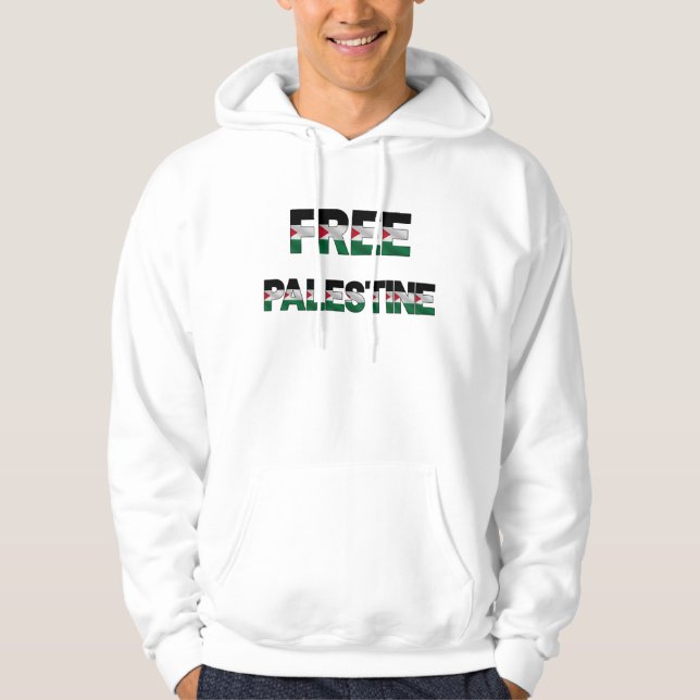 Freie Palästinafahnen Buchstaben Unity Pride Freih Hoodie (Vorderseite)