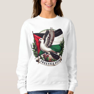 Freie palästinensische Flagge, Taube mit Olivenbla Sweatshirt