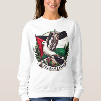 Freie palästinensische Flagge, Taube mit Olivenbla Sweatshirt