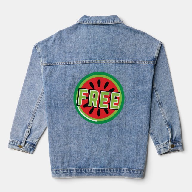 Freie palästinensische Wassermelone - Freiheit für Jeansjacke (Rückseite)
